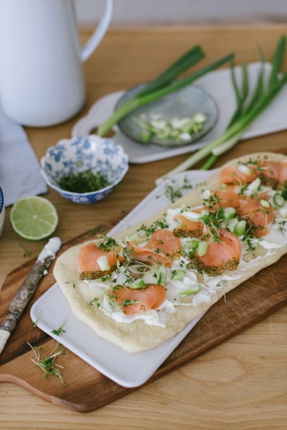 Frühlings-Pizza Mit Lachs Und Wasabi-Creme - Fräulein K. Sagt Ja