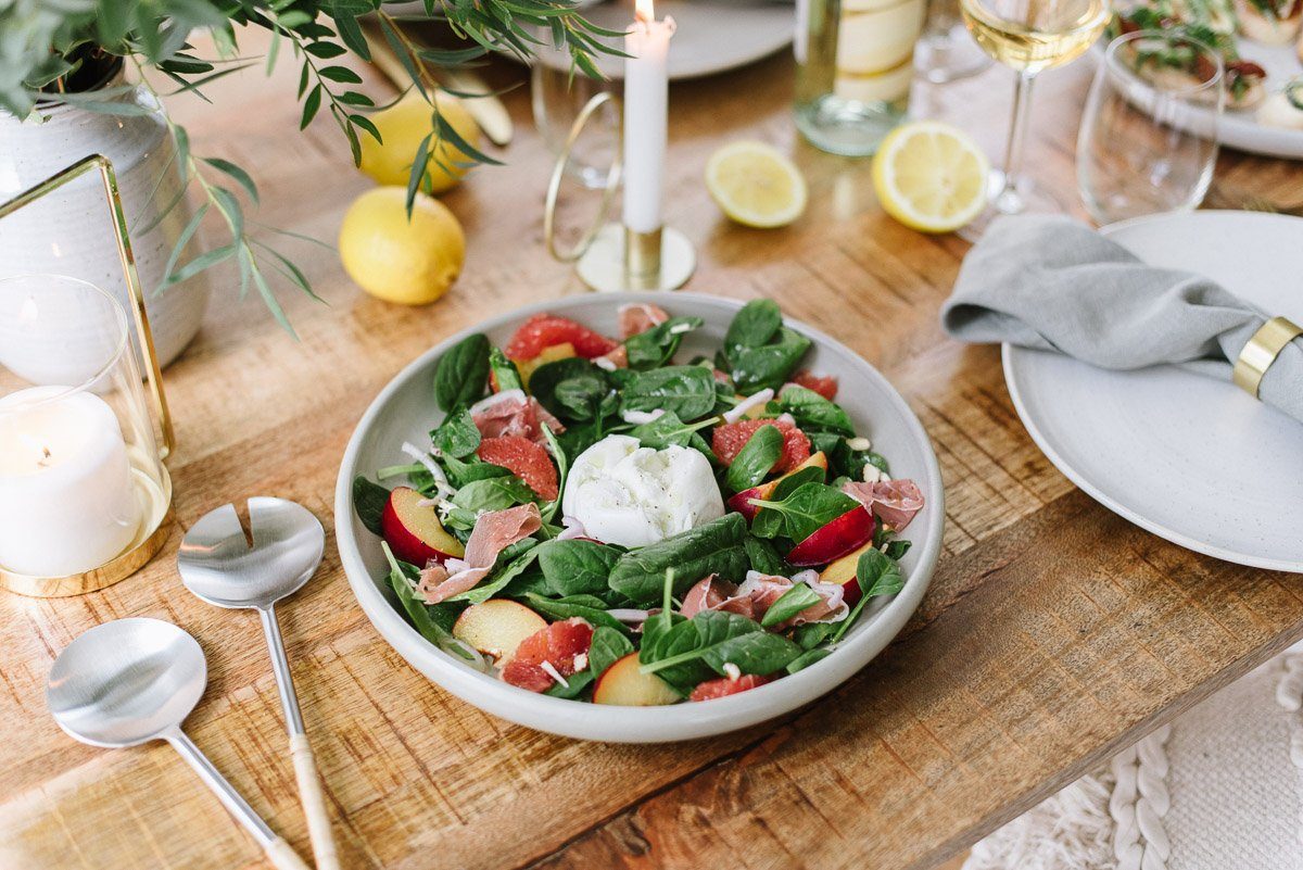 Vitaminbombe: Spinatsalat mit Grapefruit und Büffelmozarella