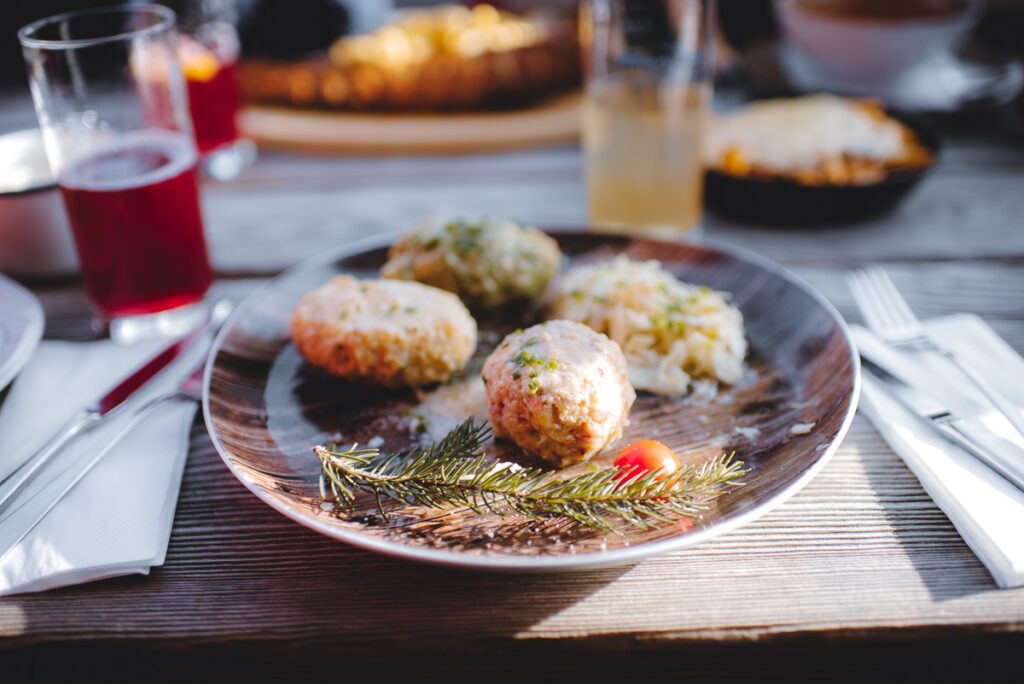 Knödel Tris in Südtirol