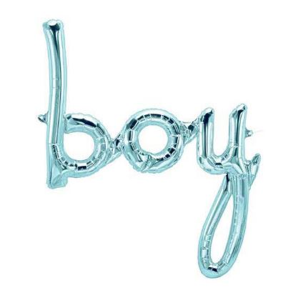 Ballon ‘boy’ pastellblau script